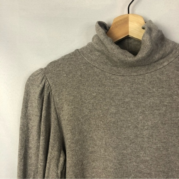 Velvet by Graham & Spencer Beige Mock Neck Balloon Sleeve Knit Sweater S - Picture 3 of 3